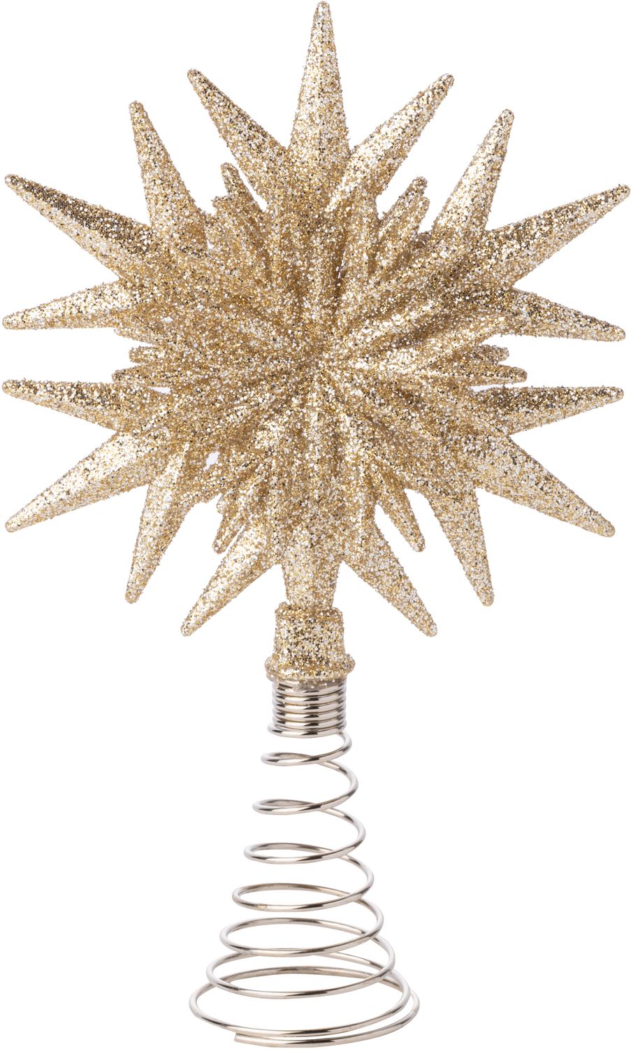 Champagne gold glitter acrylic snowflake tree topper, 7.1 in  12