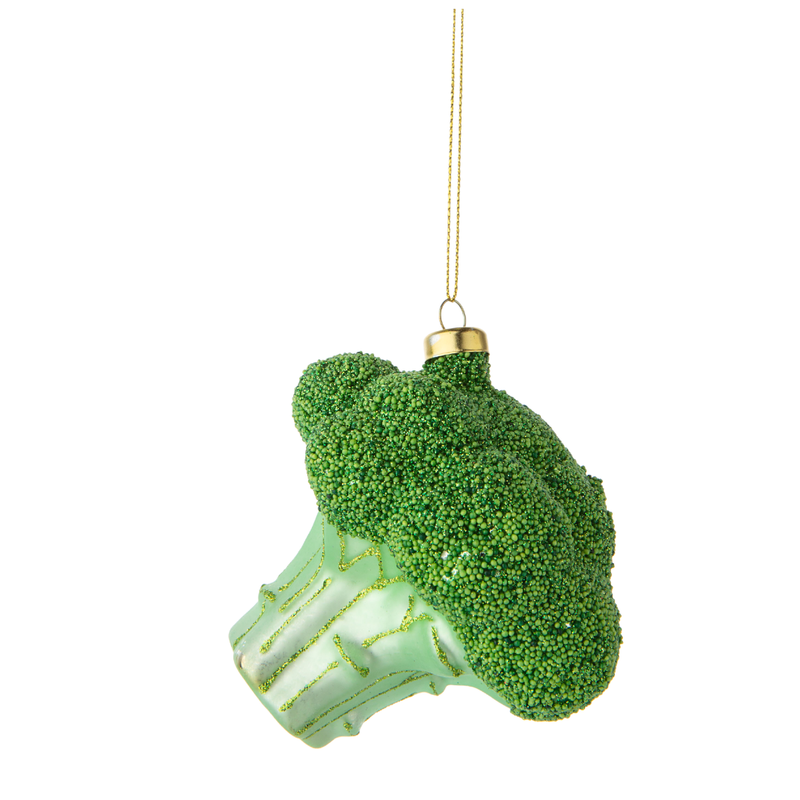 Blown glass broccoli ornament, 4 in  6