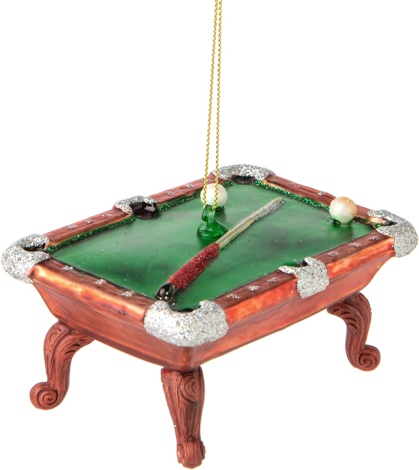 Blown glass and resin pool table ornament 4.5 in  6