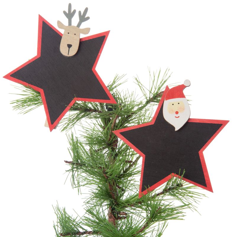 2 Asst&#39;d Clip on Star ornaments, blackboard finish 3.5 in  24