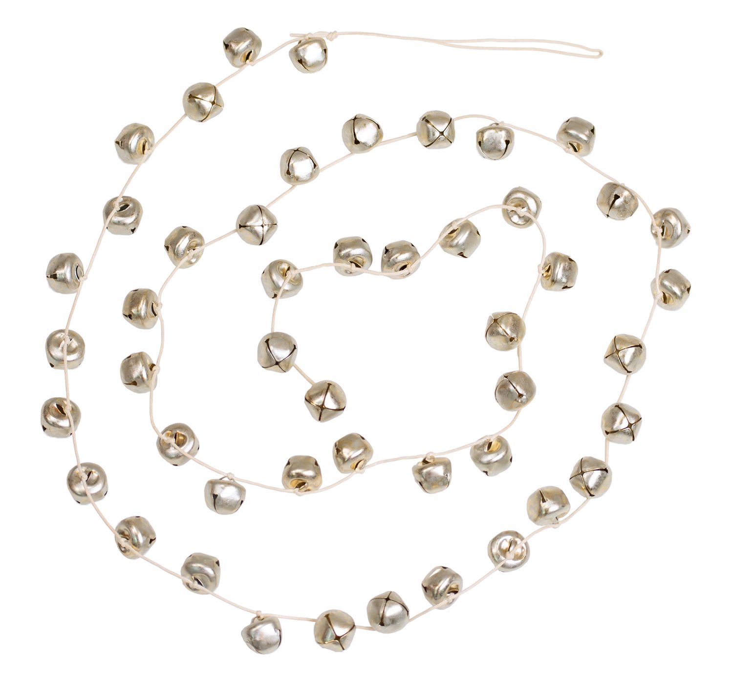 Silver metal jingle bells garland, 48 in  12