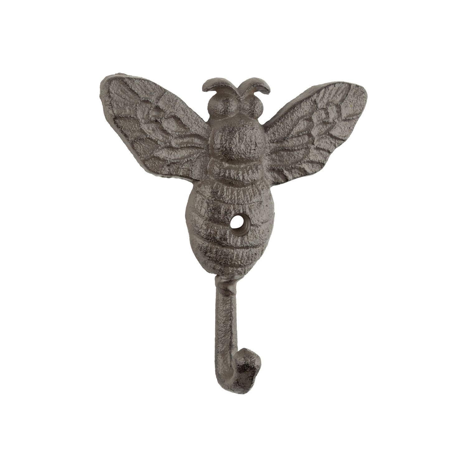 Cast iron bee hook, detailed wings, 4.25 in  12