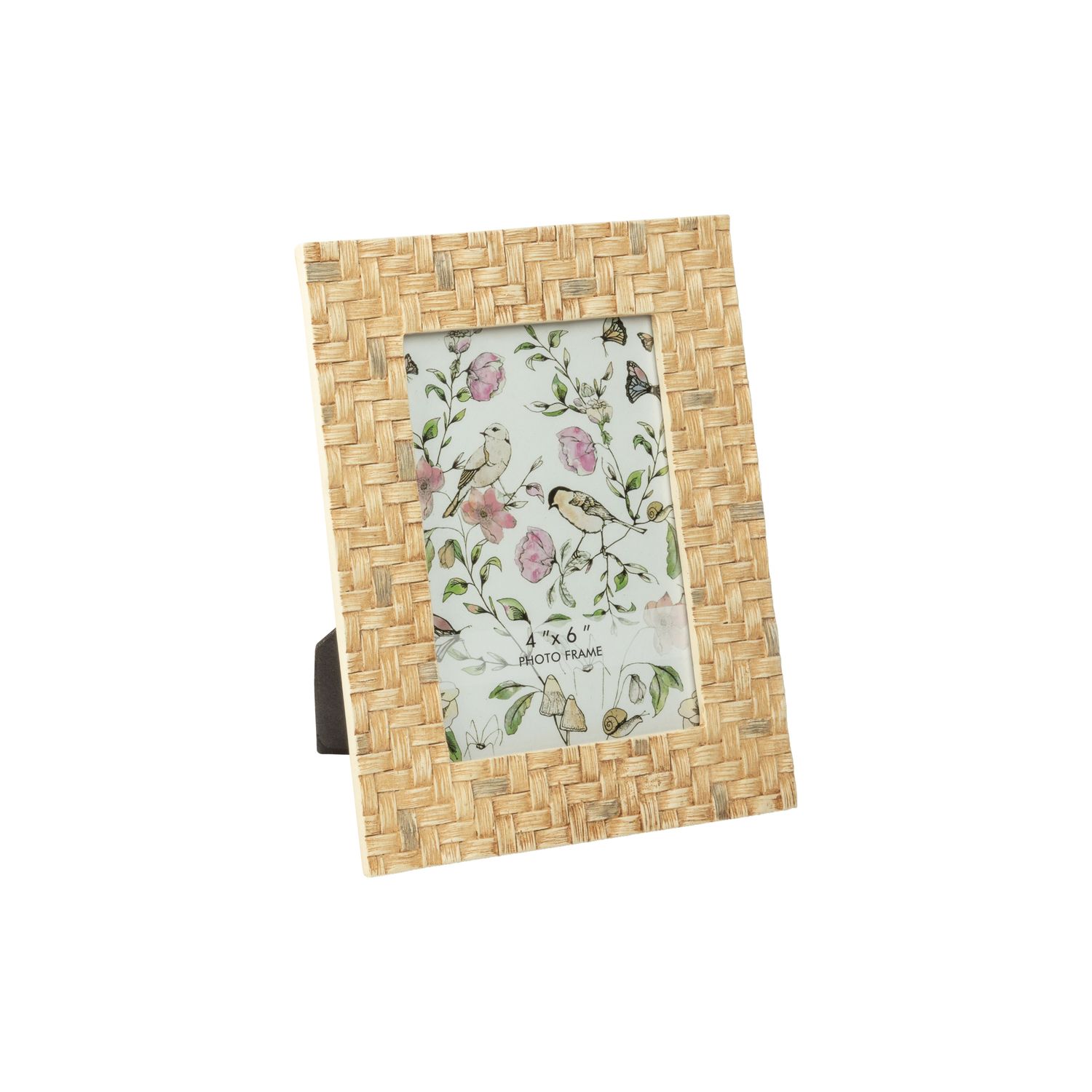 Faux basket weave pattern resin picture frame, holds 4x6 photo  4       