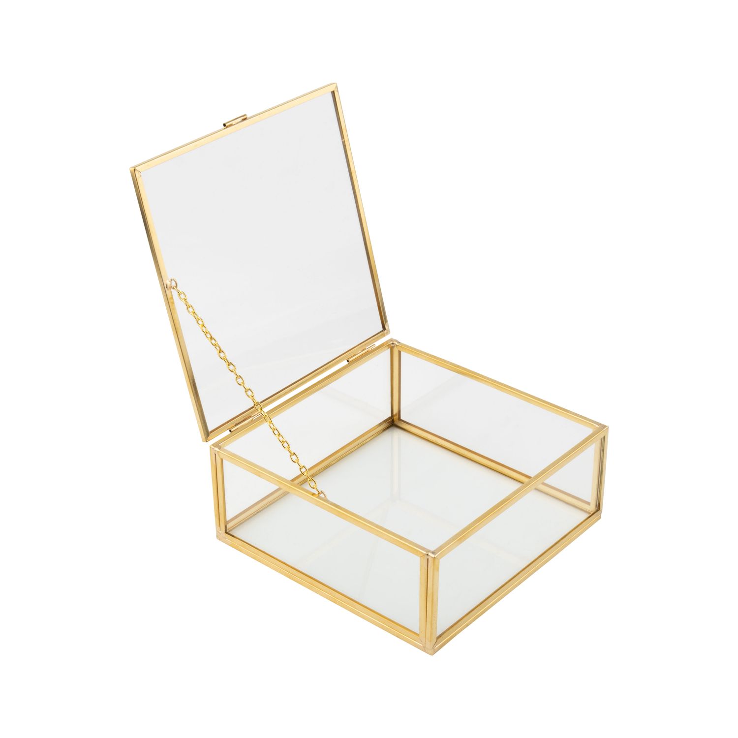Gold-framed glass display box, small square shape, 5x5 in  4       