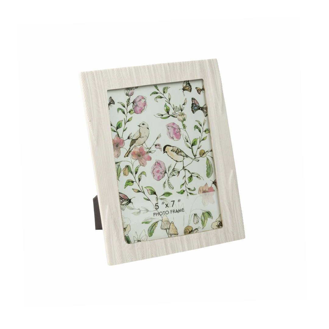 Etched leaf pattern polystone frame, holds 5x7 in photo  2       