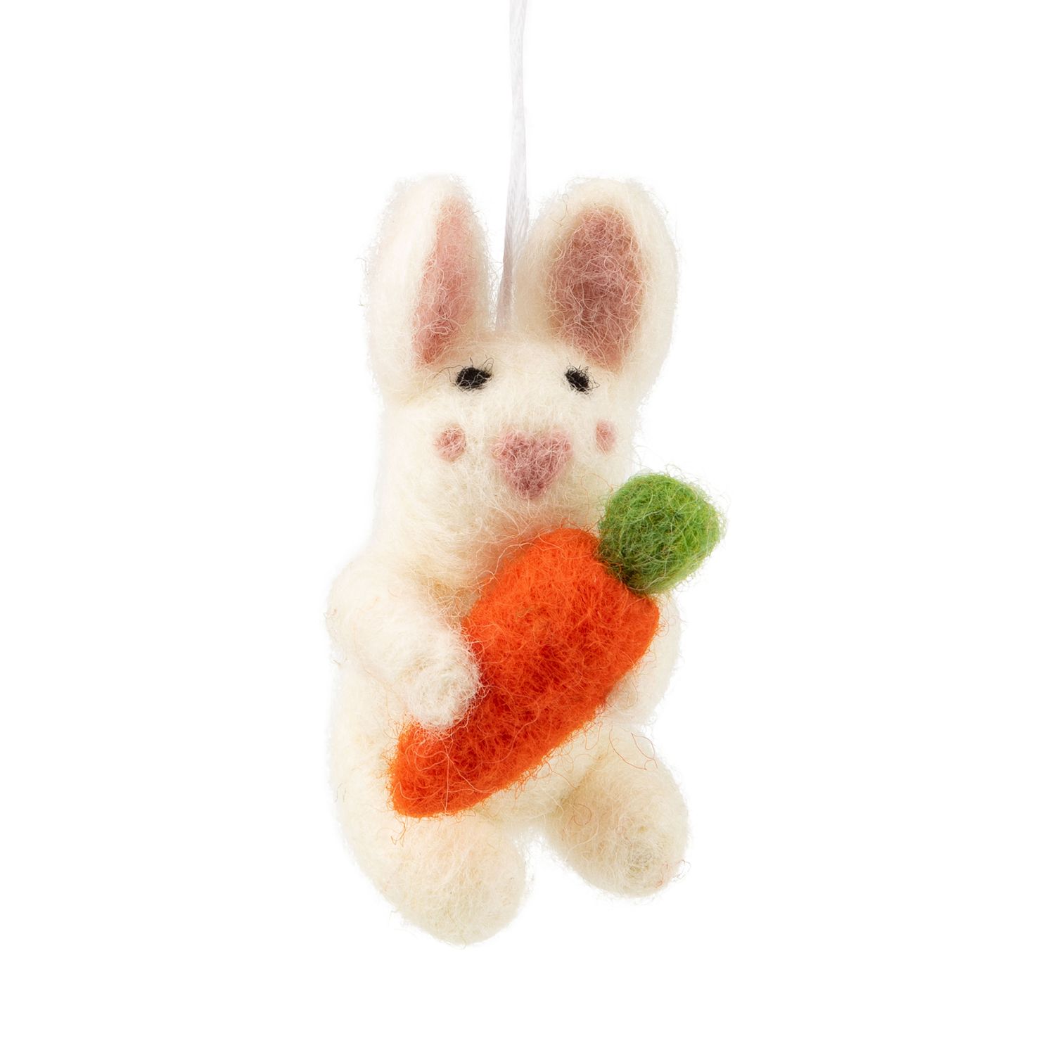 Felt bunny ornament, 2.75 in  12       