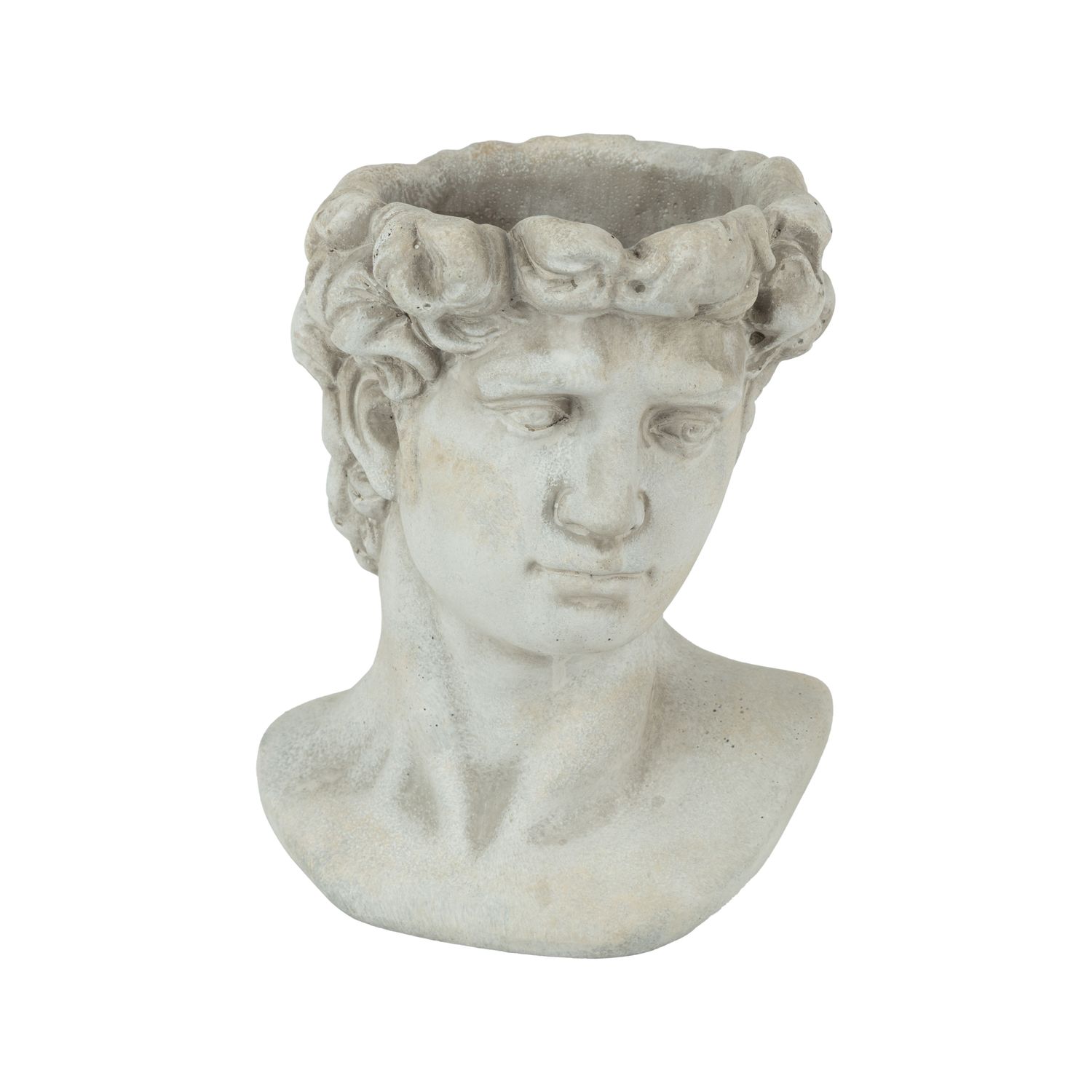 Stone Effect David Head Pot Cover Ornament, med 9.2x6.8x7in  2           