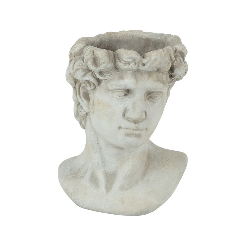 Stone Effect David Head Pot Cover Ornament, med 9.2x6.8x7in  2           
