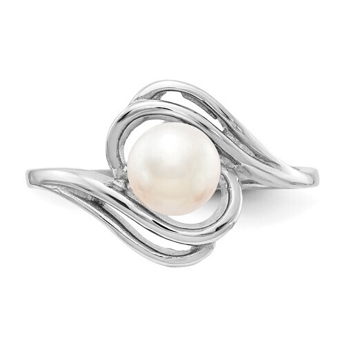 Freshwater pearl swirl ring - 14kw
