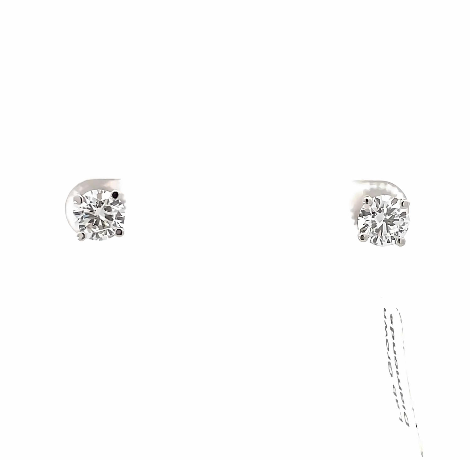 2 cttw lab grown diamond stud earrings - 14kw rbc