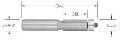 Carbide-Tipped Flush Trim Bit (2 Flute) 1/2 Carbide-Tipped Flush Trim Bit (2 Flute) 1/2" shank