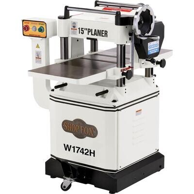 SHOP FOX W1742H—15" Planer with Built-in Mobile Base and Helical Cutterhead