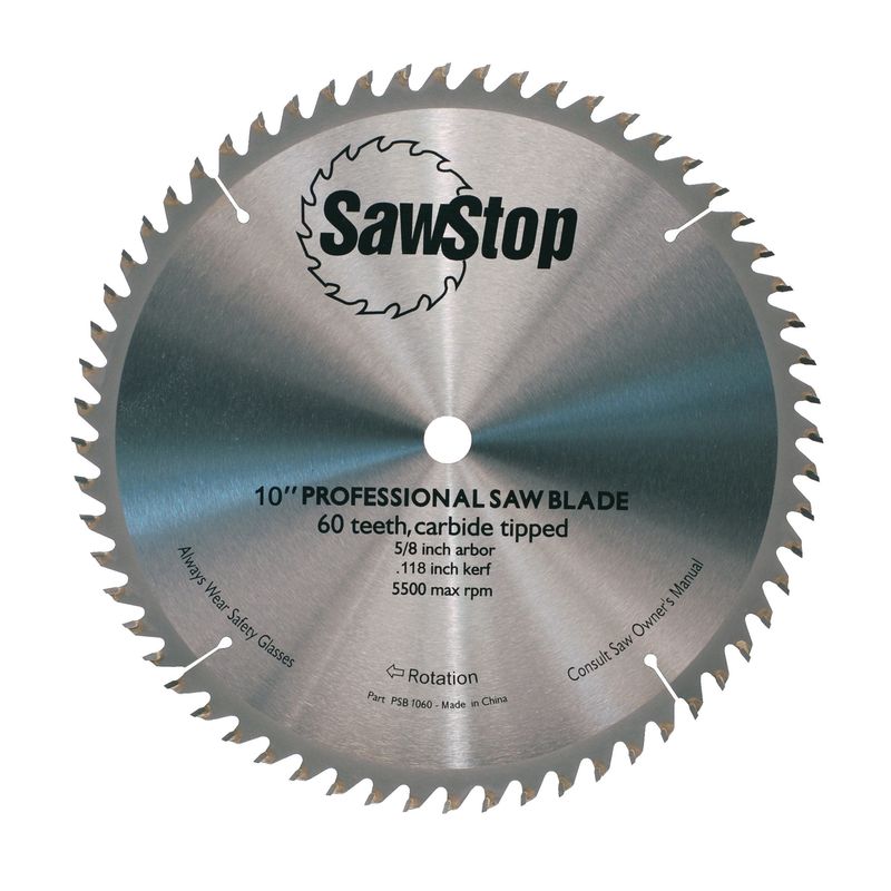 SAWSTOP 60 TOOTH COMBINATION TABLE SAW BLADE CB104 184