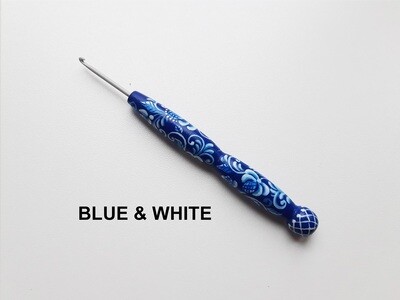 Crochet Hook 0.75 mm Painted GZHEL BLUE & WHITE
