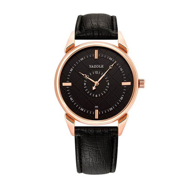 Montre Homme Cadrant Doré - Cuir Roman