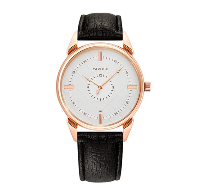 Montre Homme Cadrant Doré - Cuir Roman
