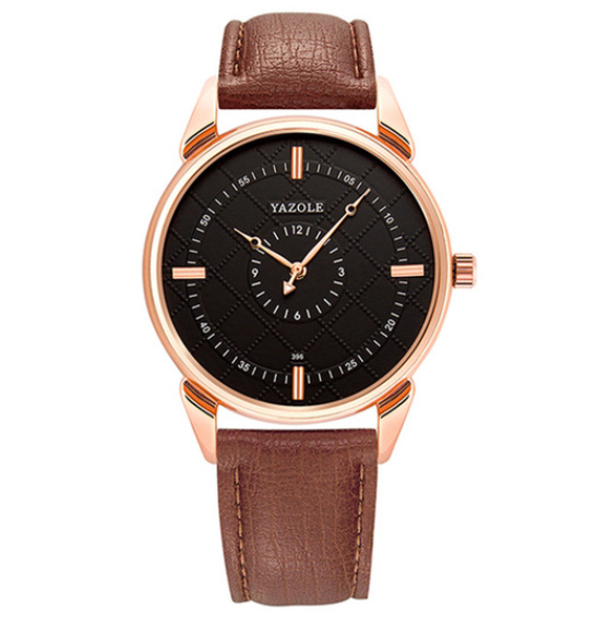 Montre Homme Cadrant Doré - Cuir Roman