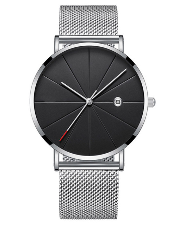 Montre Homme Simple Dorée - Bracelet Maille fine