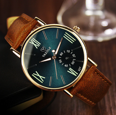 Montre Homme Cadrant Coloré - Bracelet cuir