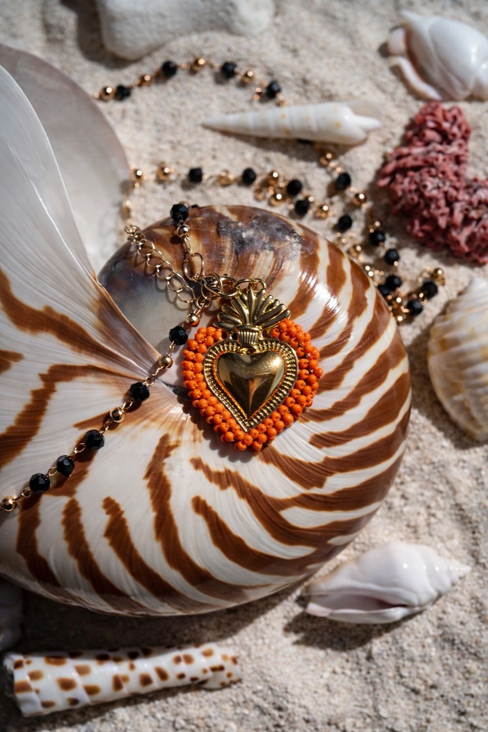 Collana Cuore Arancio