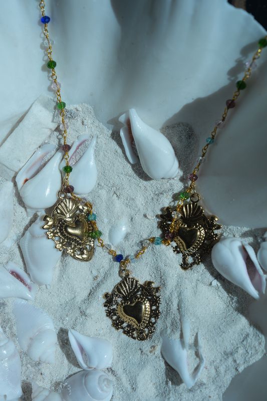 Collana Cuori Sacri Multicolor