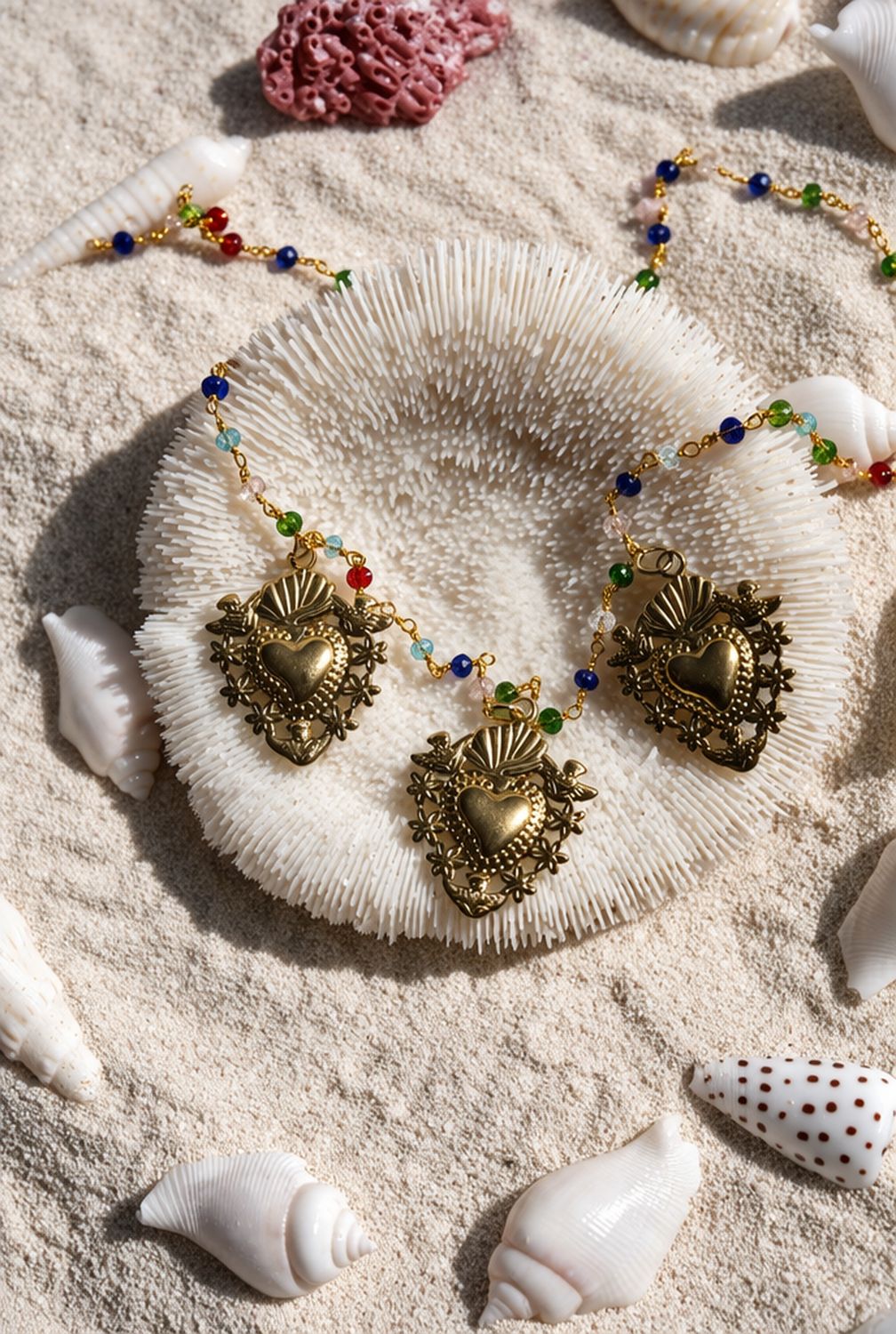 Collana Cuori Sacri Multicolor