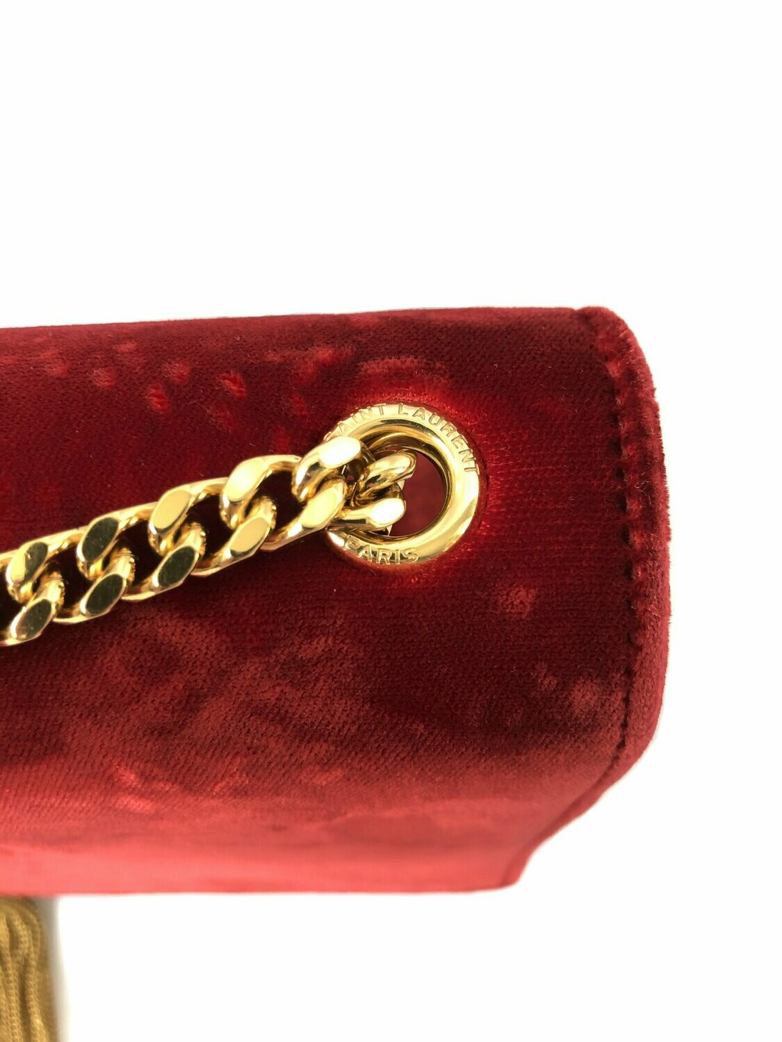 Saint Laurent Kate Red Velvet Medium Cross Body Bag