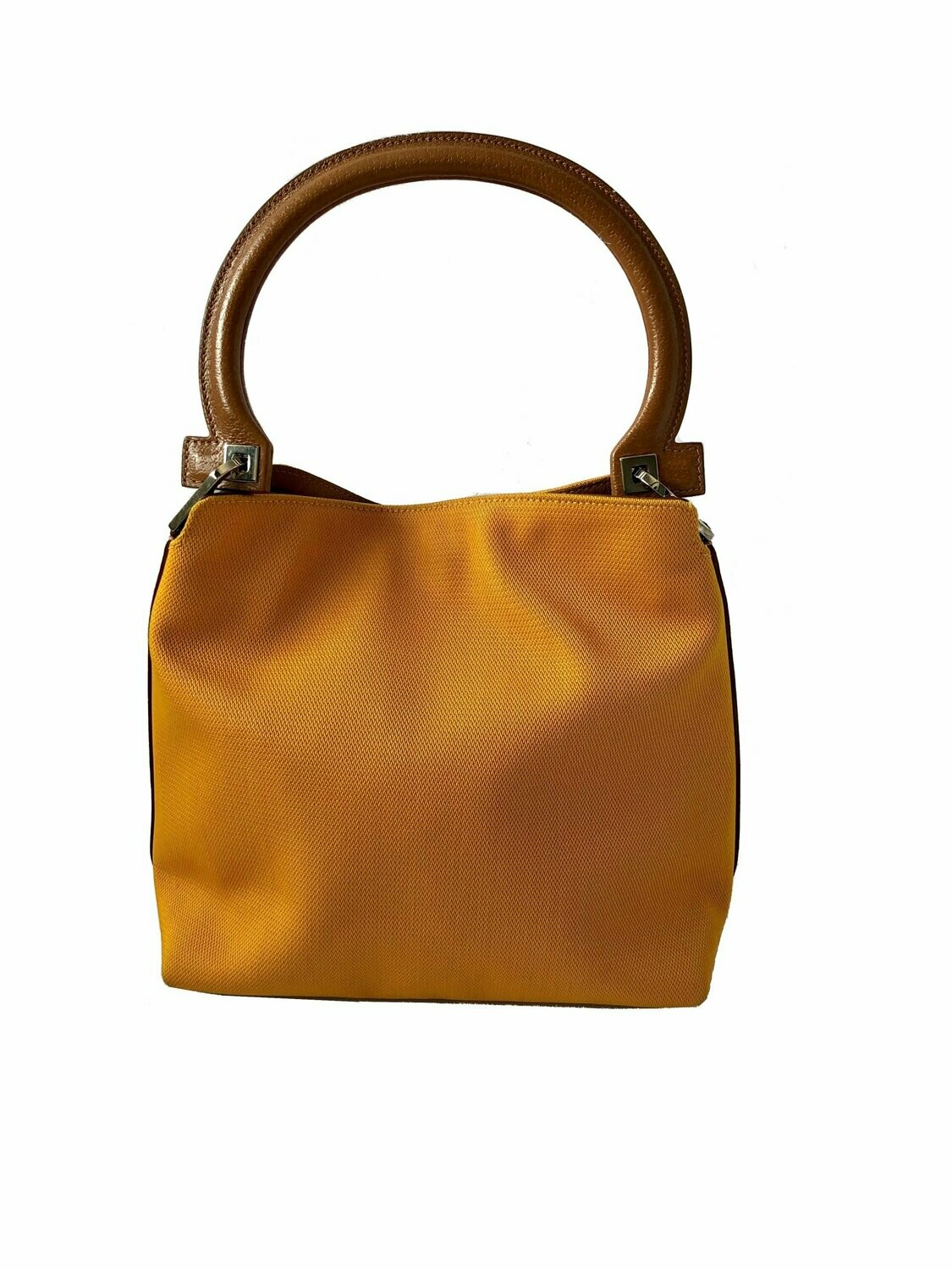Salvatore Ferragamo Orange Canvas Gancini Top Handle Bag