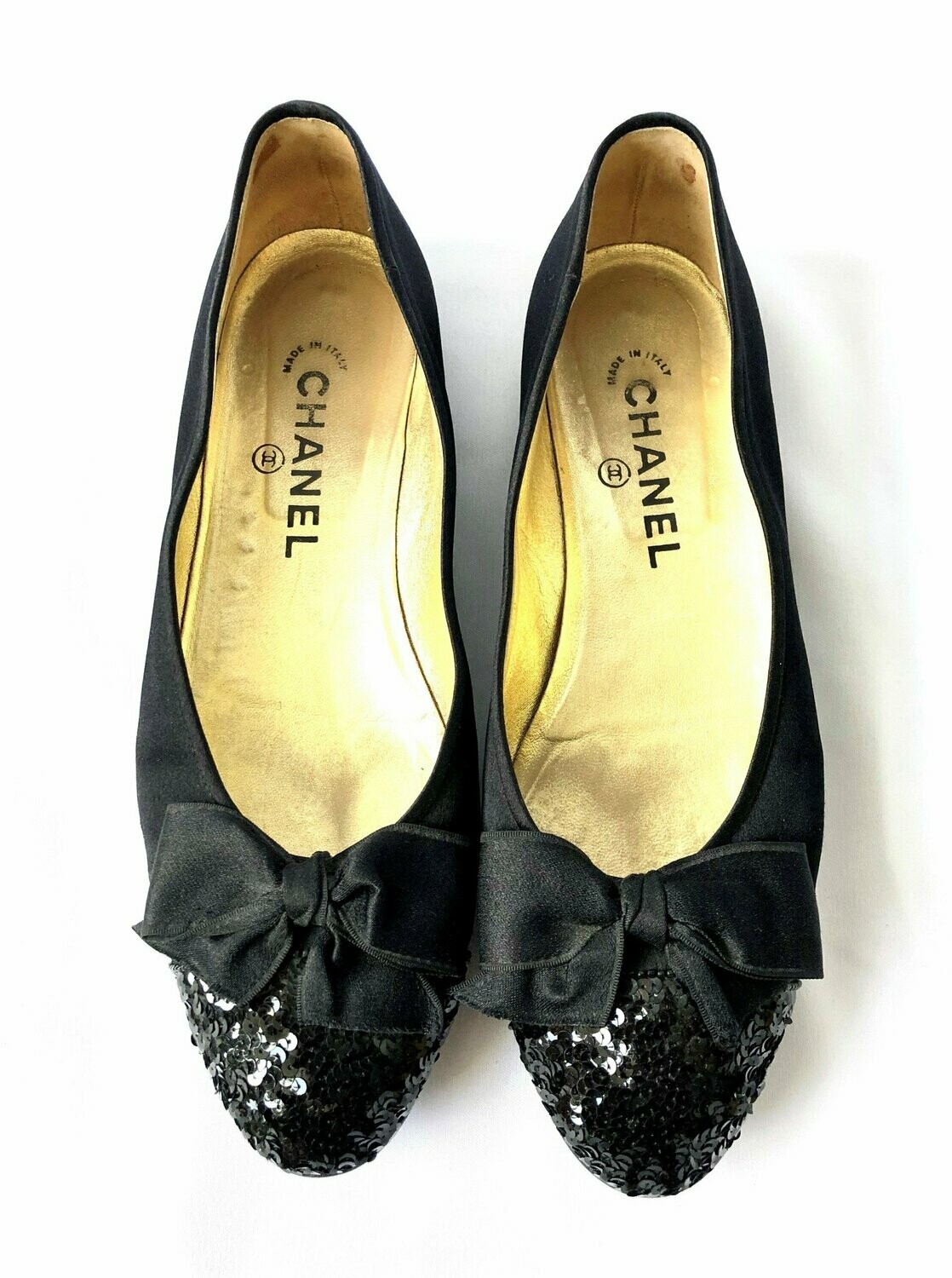 Chanel Vintage Satin Pumps Ballerinas UK 5.5