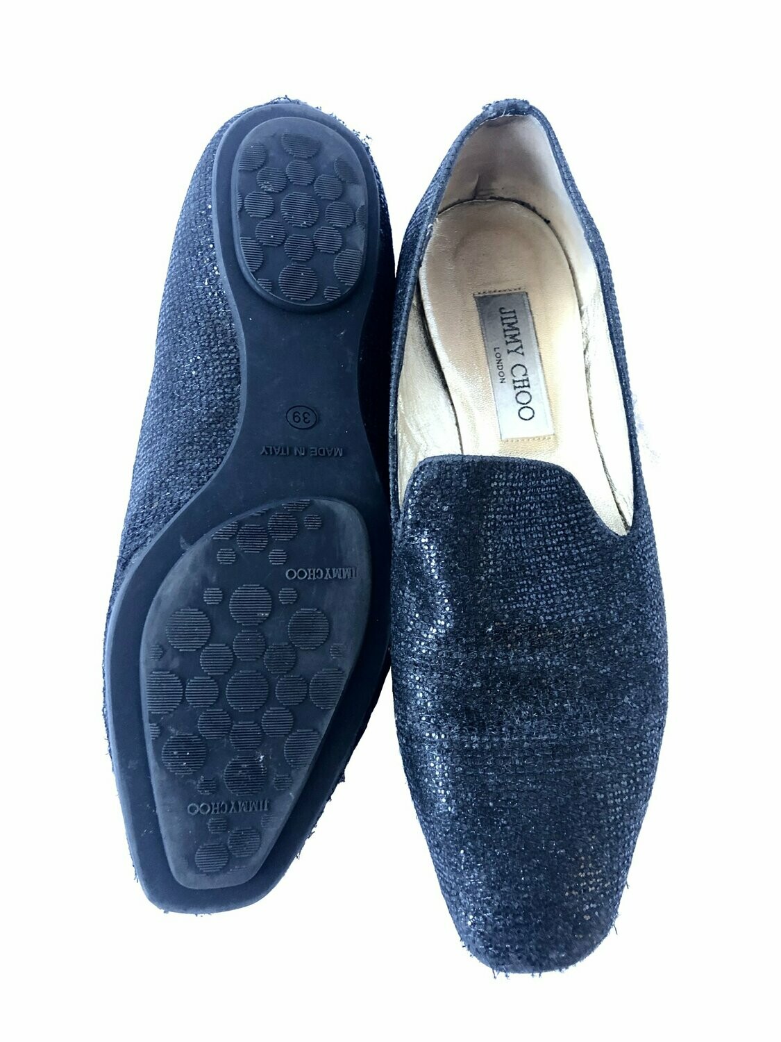 Jimmy Choo Black Net Overlay Slipper Shoes UK 6