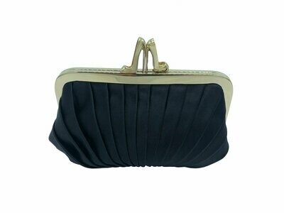 Christian Louboutin Pliage Satin Black Clutch