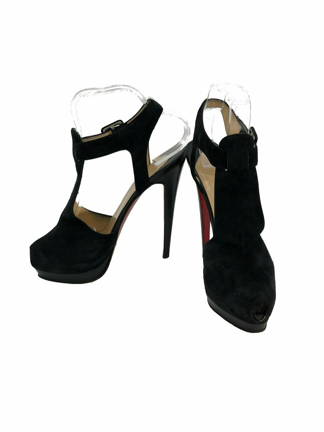 Christian Louboutin Orlan Black Suede Heels UK 5.5