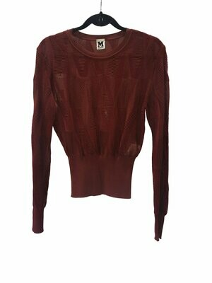 Missoni Burgundy Perforated Jumper UK 10-12