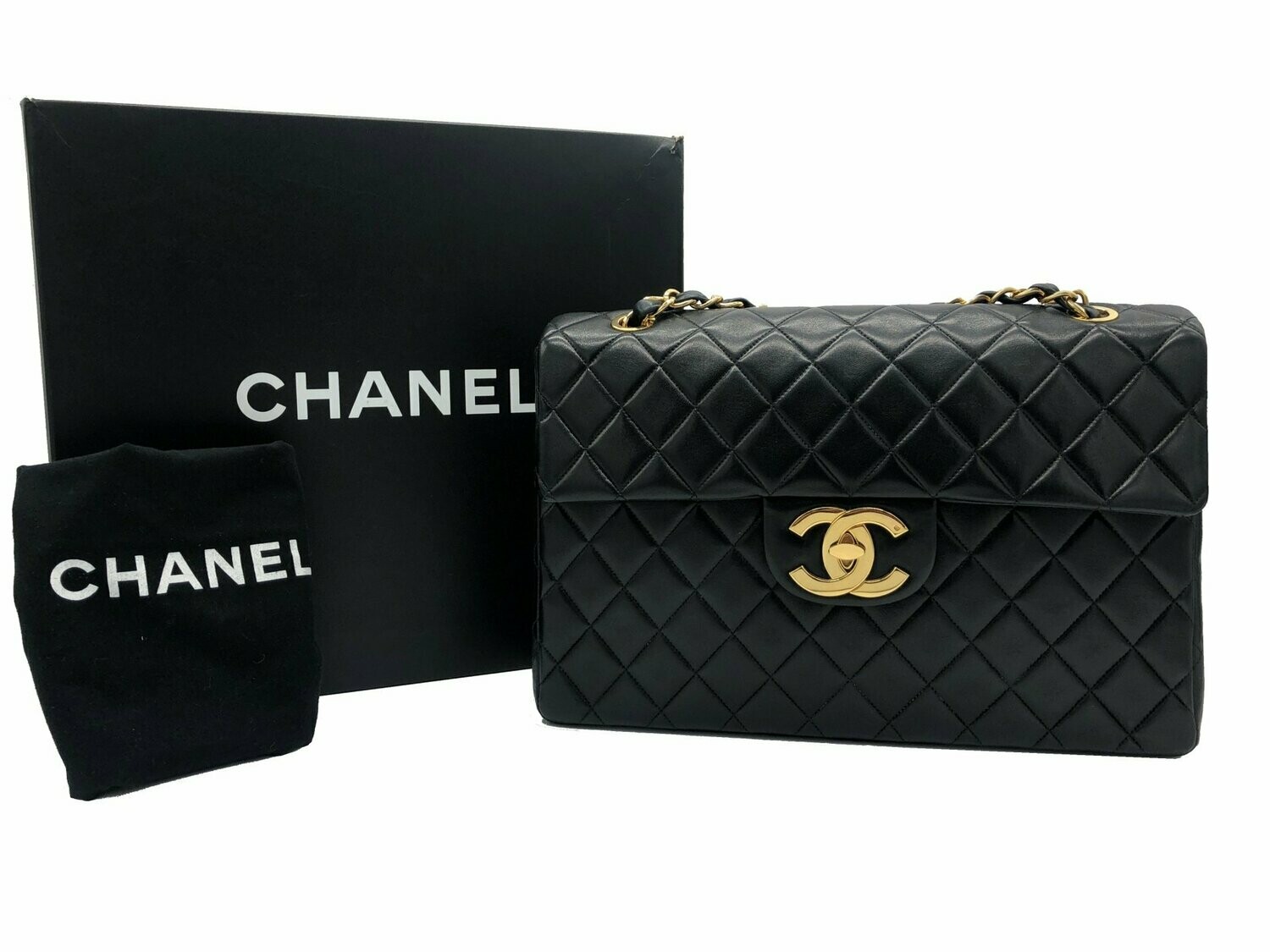 Chanel Vintage 1990's Maxi Single Flap Lambskin