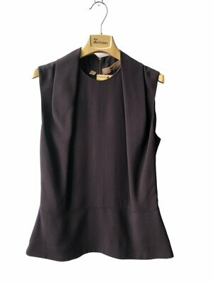 John Galliano Purple Peplum Top UK 10-12