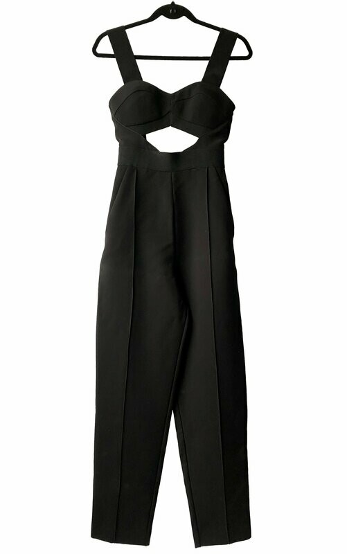 Self Portrait Black Cut Out Jumpsuit UK 8