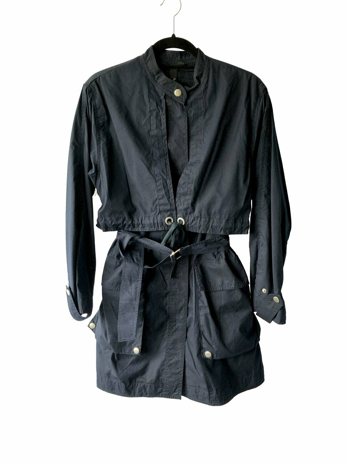 EDUN Dark/Navy Blue Cotton and Silk Coat UK S