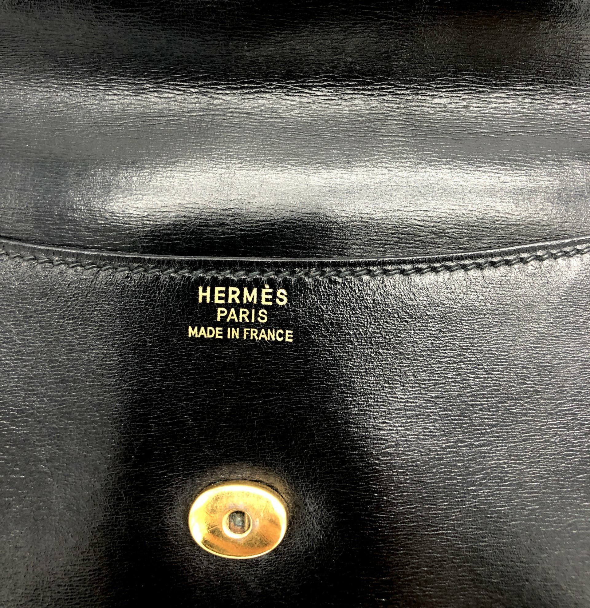 Hermès Black Box Calf Leather Pochette Rio Clutch 81h615s