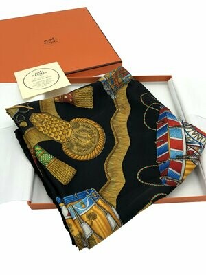 Loewe Vintage Velazquez Ecuestre Silk Scarf circa 1990 Loewe Vintage Velazquez Ecuestre Silk Scarf circa 1990