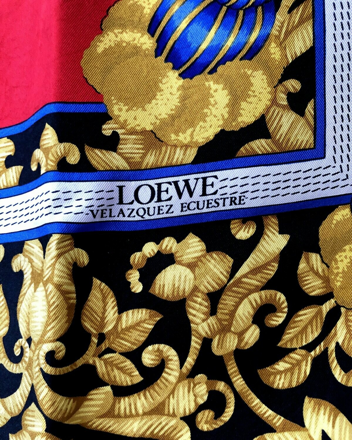 Loewe Vintage Velazquez Ecuestre Silk Scarf circa 1990 Loewe Vintage Velazquez Ecuestre Silk Scarf circa 1990