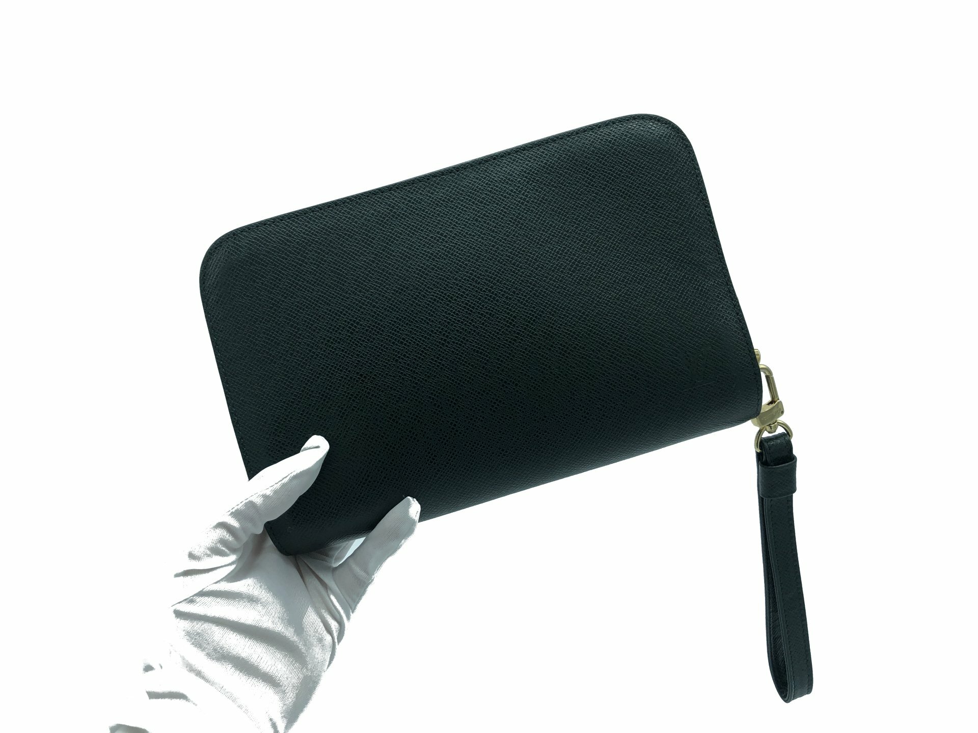 LOUIS VUITTON LV Logo BAIKAL Clutch Hand Bag Taiga Leather Epicea M30184  67MX510