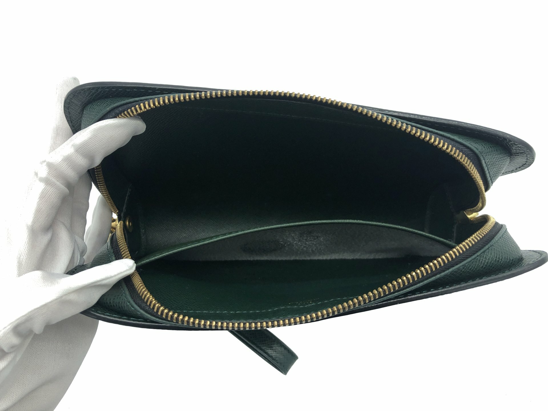 LOUIS VUITTON LV Logo BAIKAL Clutch Hand Bag Taiga Leather Epicea M30184  05MZ768