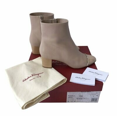 Salvatore Ferragamo Blush Pink Boots Ganicino Detail UK 6.5