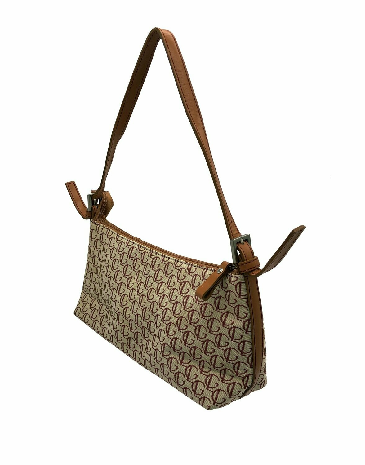 Sac à Main Vintage GUY LAROCHE - Toile Et Similicuir Noir, Style Bandoulière - Occasion En état Neuf