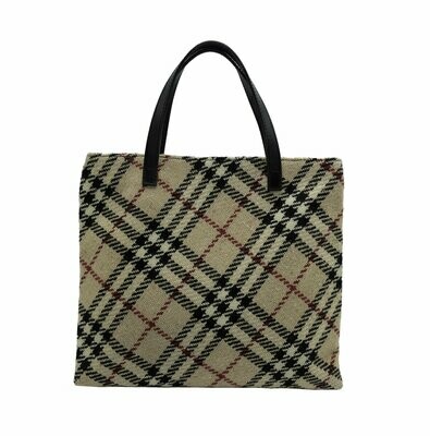 Burberry Wool Plaid Classic Check Top Handle Tote