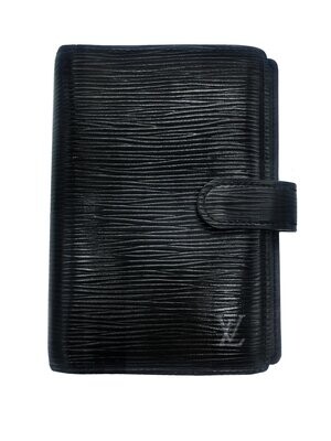 Louis Vuitton Small Ring Agenda Cover Black Epi Leather