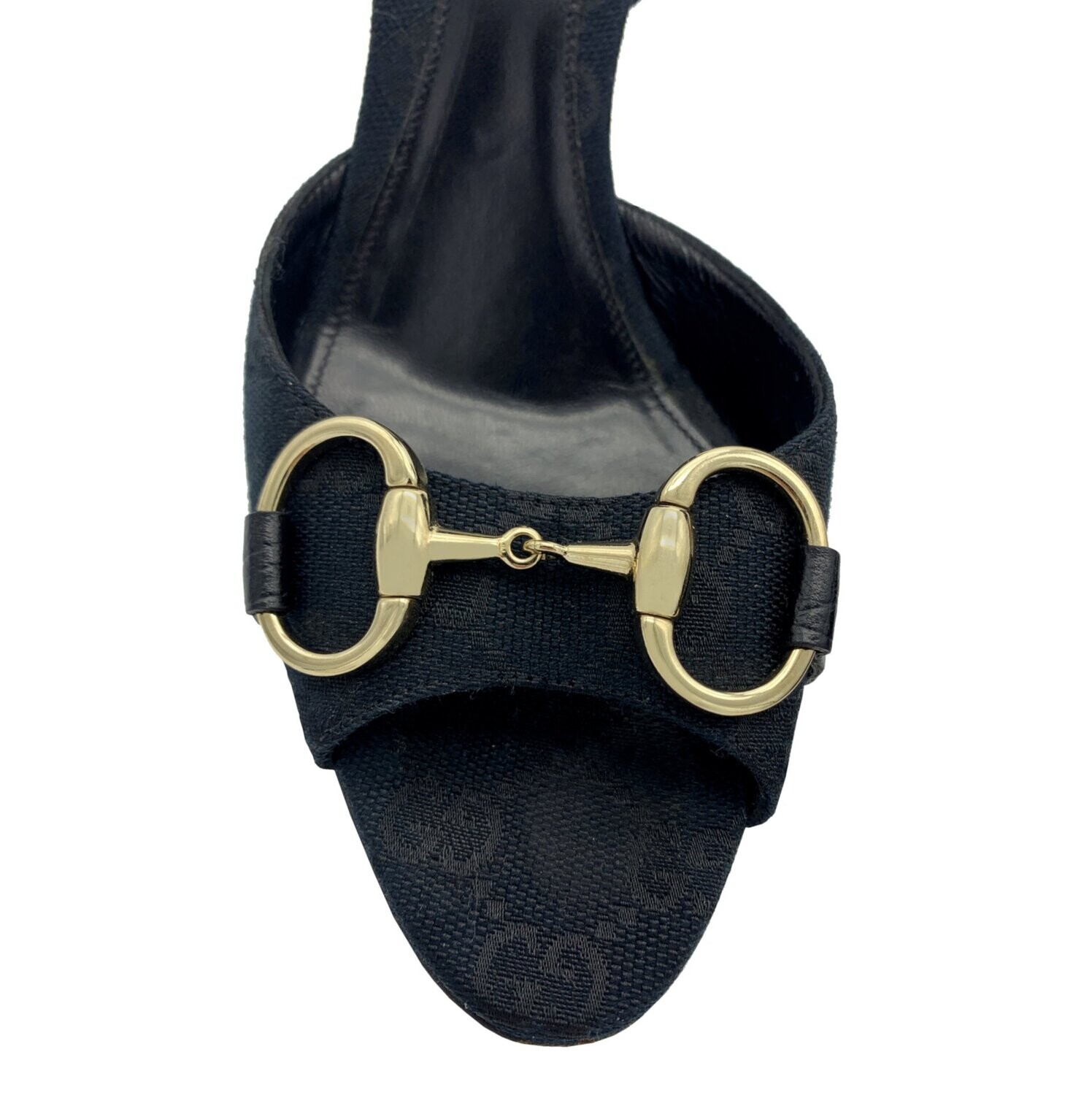 Gucci Hollywood Horsebit D-Orsay Canvas GG 2010 Peep Toe