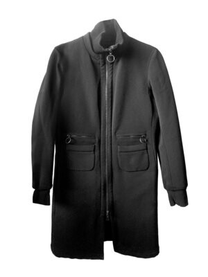 Prada Nylon and Polyester Black Zip Up Coat