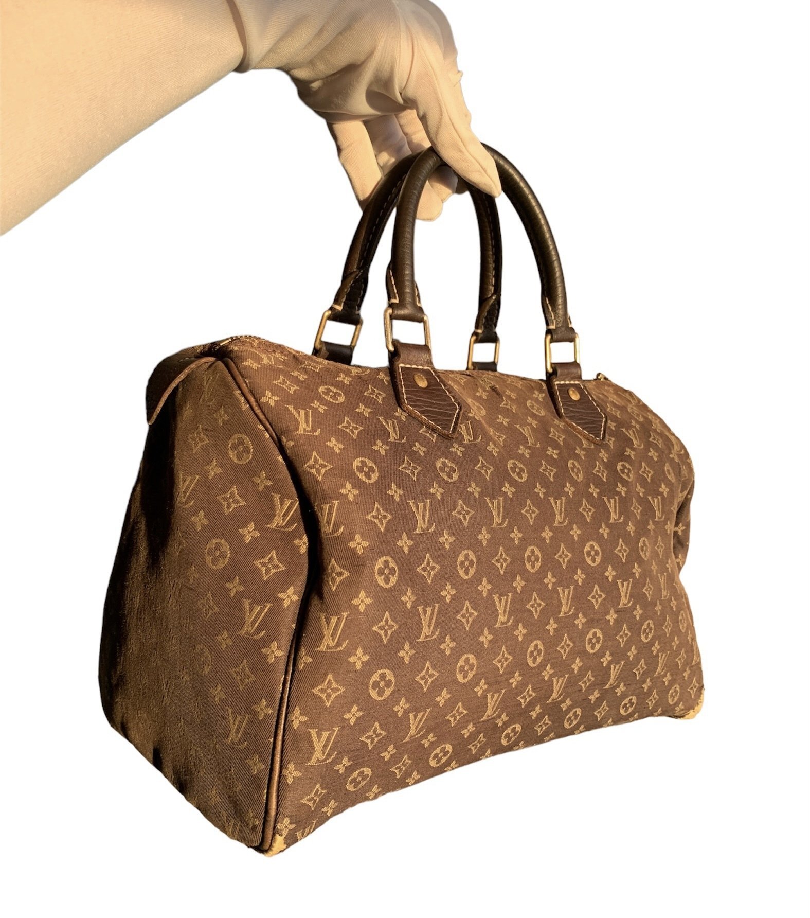 Louis Vuitton Mini Lin Speedy 30 Bag - Couture USA