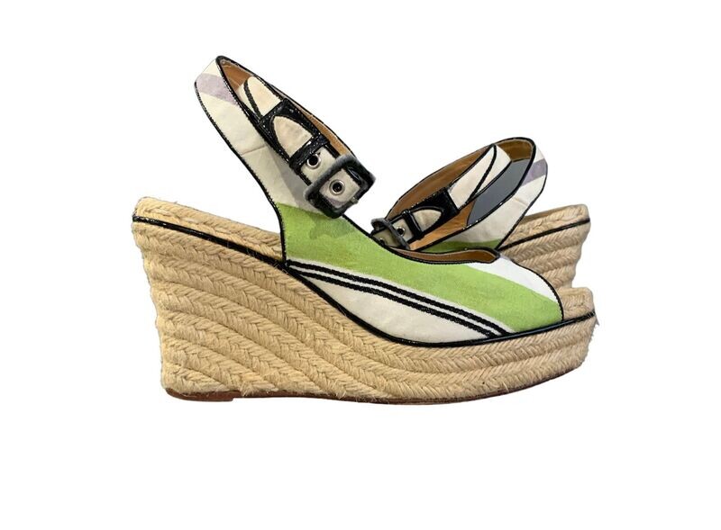Hermes Wedge Espadrille Sandals UK 7